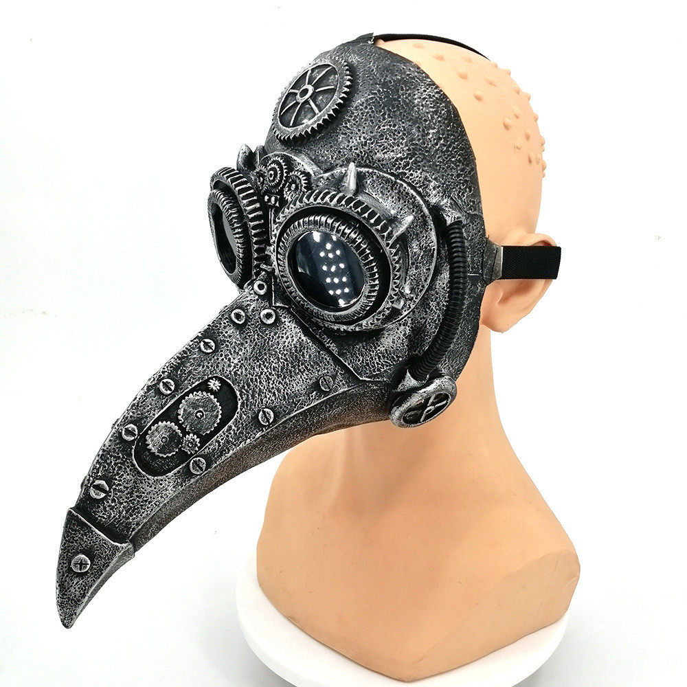 热销蒸汽朋克头套瘟疫鸟嘴面具长嘴医生面罩万圣节瘟疫舞会派对道