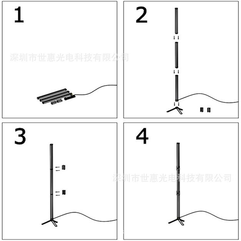 爆款LED墙角灯rgb氛围落地灯拆装拼接网红灯落地灯