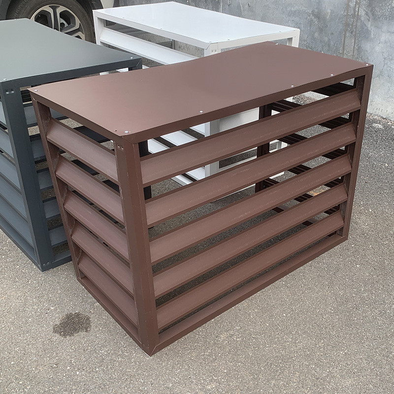 工厂制作铝合金空调外机罩外墙防雨防晒保护罩挡百叶窗