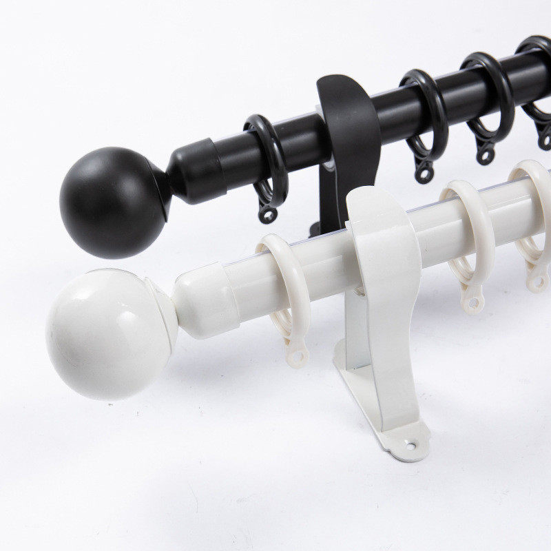 铝合金罗马杆单双简约窗帘美式杆子顶装侧装罗马杆装饰头加厚静音