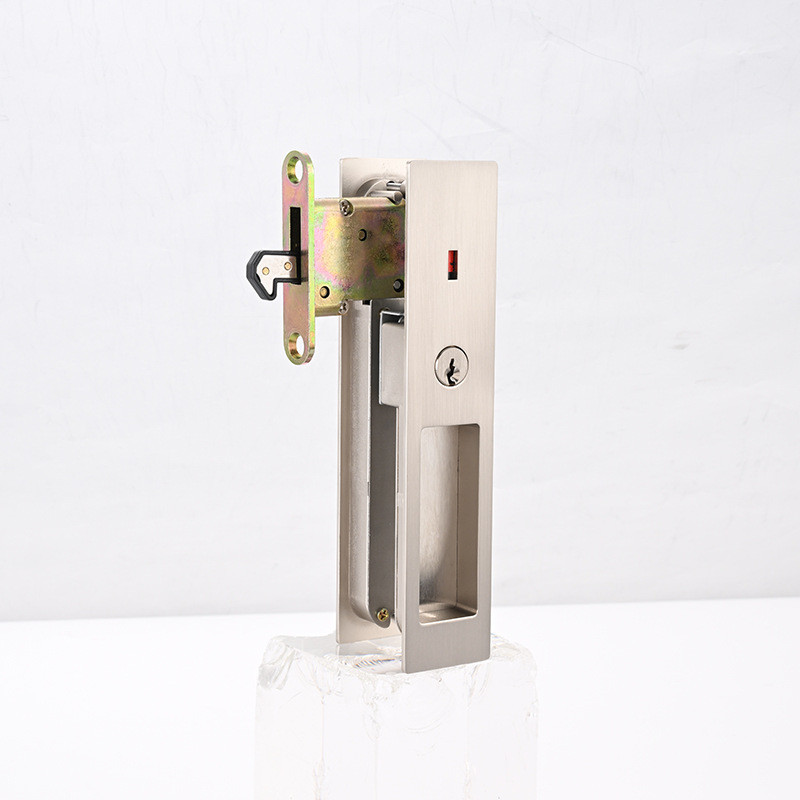 锌合金移门锁折叠门锁推拉锁落地门窗钩锁隐形锁日式锁上推下拉