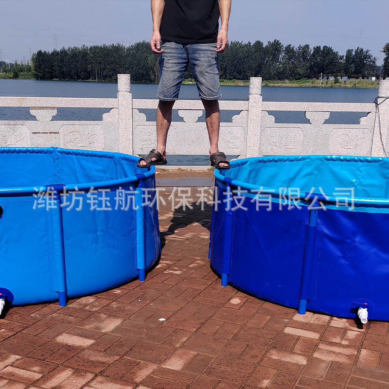 pvc圆形池加厚软体支架折叠养鱼池穿管工艺移动锦鲤暂养帆布鱼池