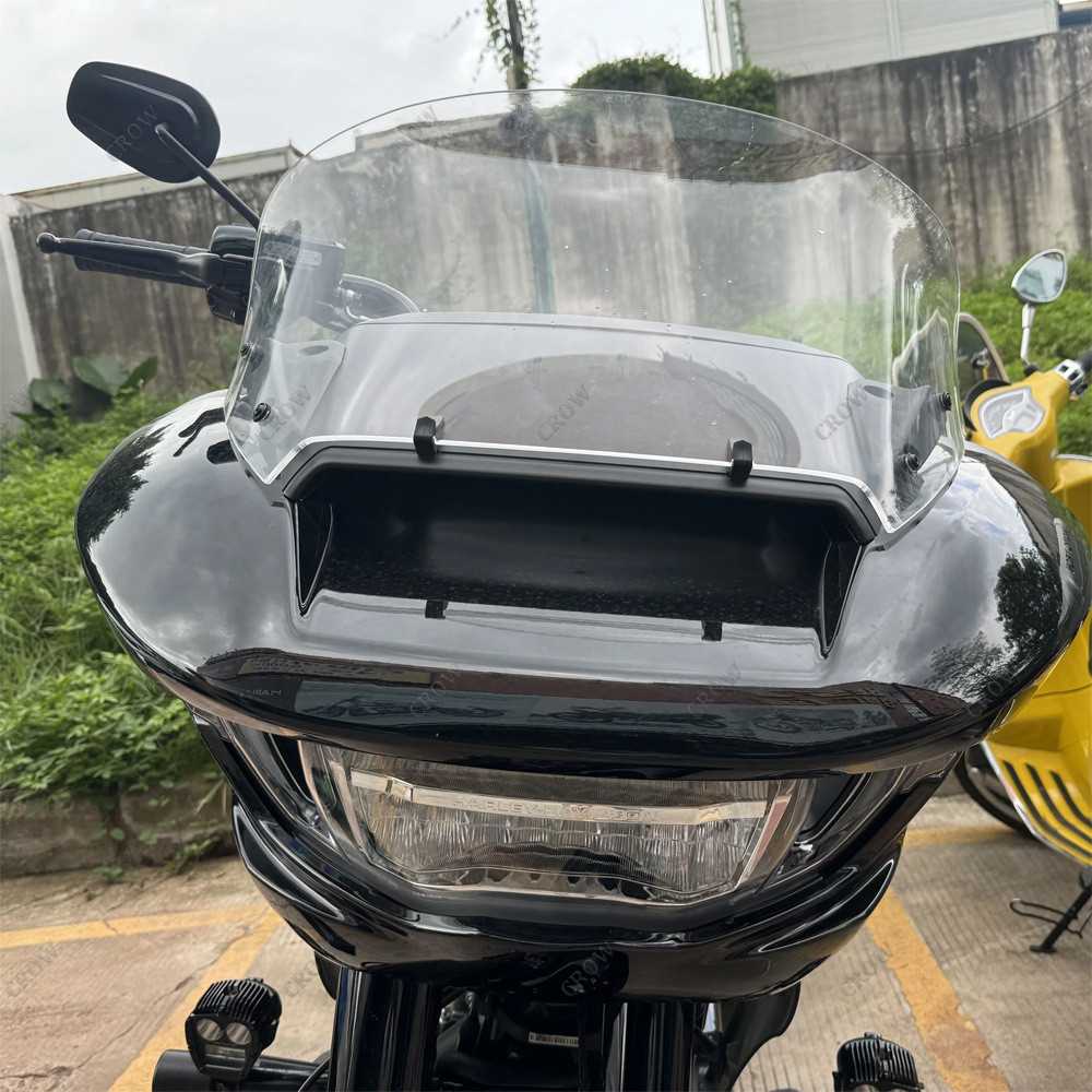 热销适用harleycvoroadglide摩托加高12英寸挡风玻璃前改装风挡