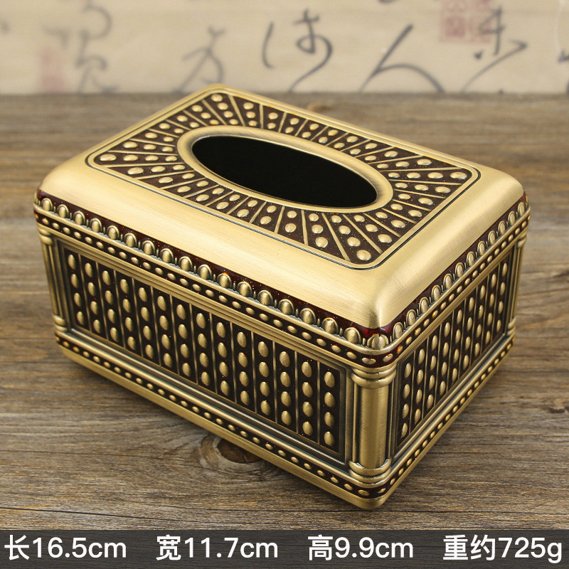 客厅复古纸巾盒创意家用茶几餐厅抽纸盒奢华餐桌欧式餐巾纸抽盒