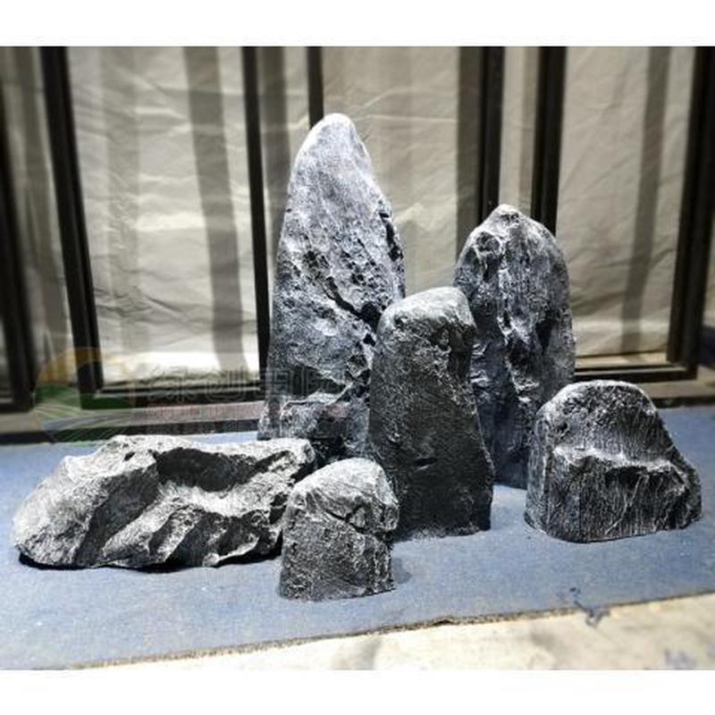 仿真庭院石头人造泰山石枯山水工程造景玻璃钢树脂空心假山石