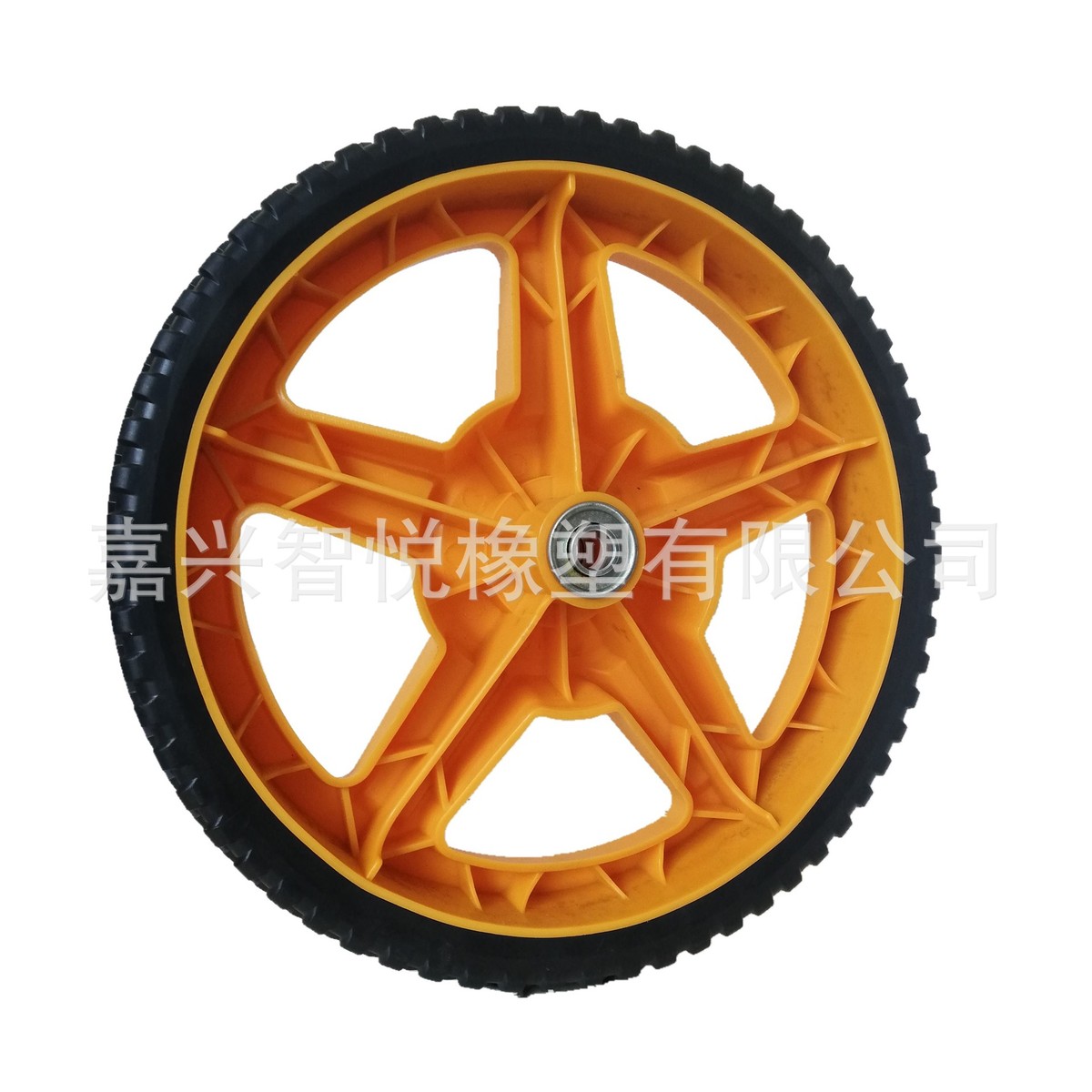 12寸塑料轮子草坪机塑胶轴承推车轮子橡塑轮子