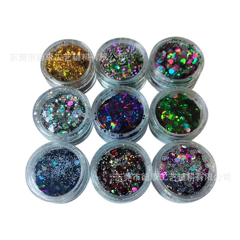供应混合金葱粉混亮片闪粉镭射色闪粉六角1kg