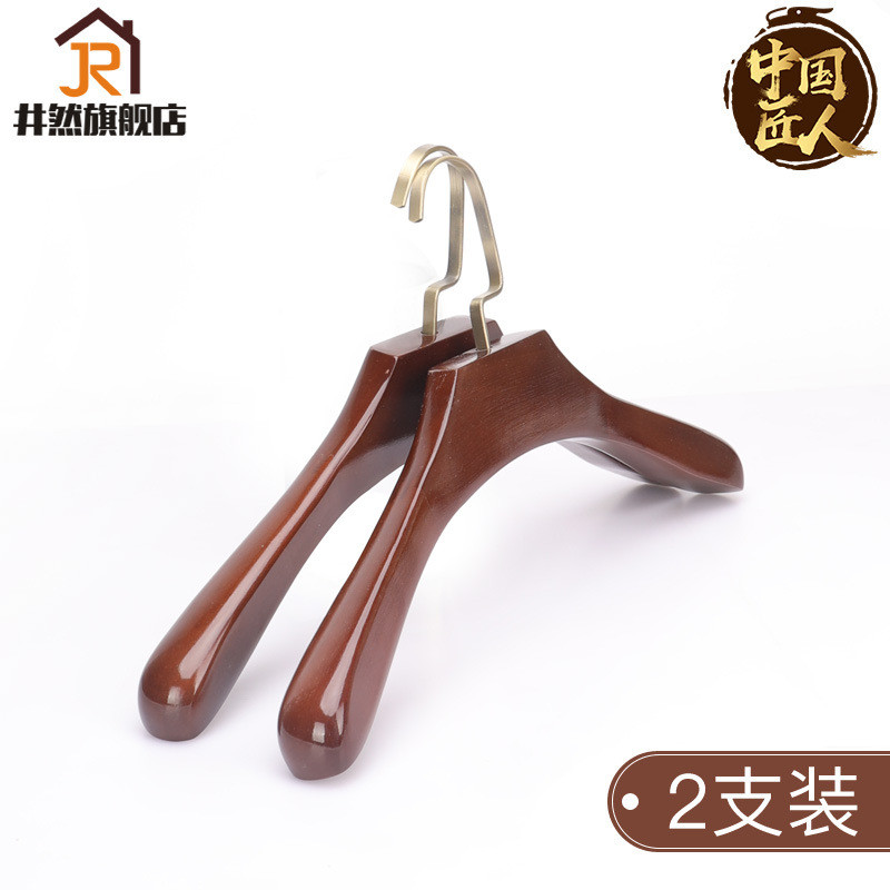 f7de批发衣架服装店专用宽肩实木复古衣帽间木质衣挂木头加粗衣服
