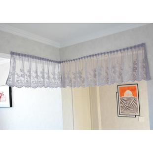 褶皱半帘田园免打孔魔术贴纱帘飘窗隔断帘遮丑半遮光装 新品 饰帘