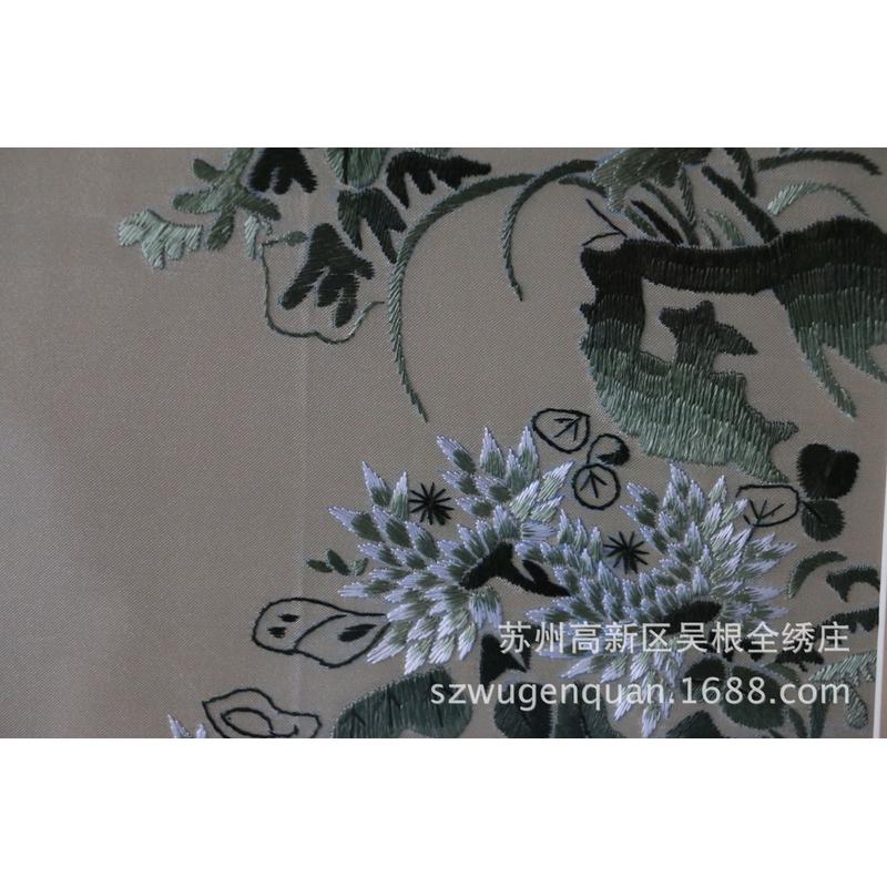 苏绣梅兰竹菊客厅书房带苏州挂画框手工刺绣装饰画四联幅