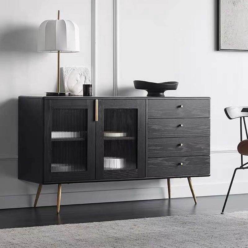 抽屉轻奢黑金实木餐边柜现代简约北欧置物柜靠墙客厅家用储物柜,住宅家具,淘宝优惠券,粉丝福利购,淘宝优惠卷