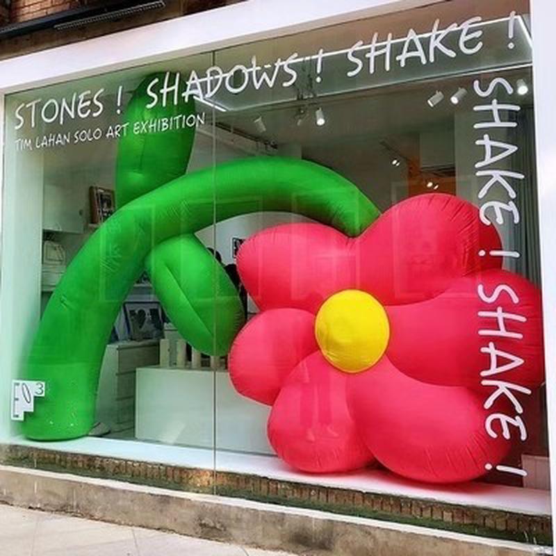 新年充气财神爷气模龙卡通美陈装饰发光花朵大型商场悬吊挂道具球