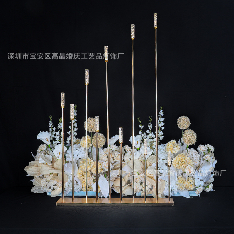 芦苇灯摆件10头星光路引灯婚礼堂场地路引装饰婚庆铁艺电镀布置