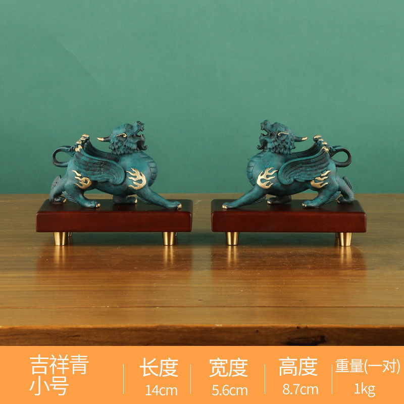 黄铜飞天貔貅摆件一对铜貔貅批发家居办公室铜器工艺品摆件