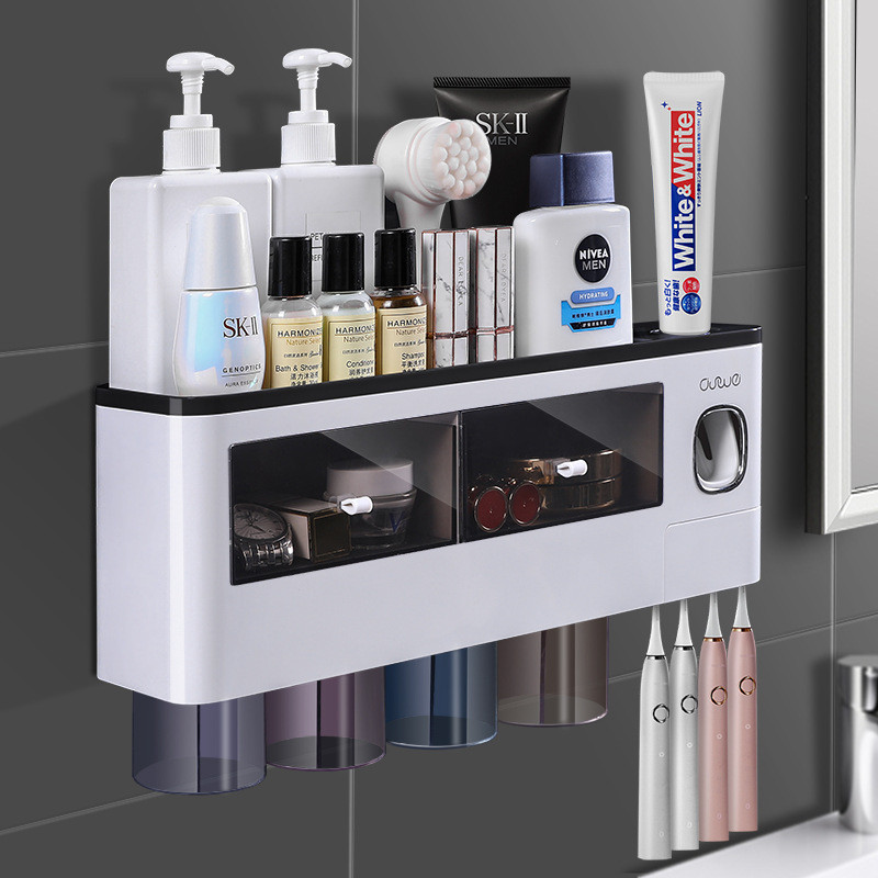 刷牙置物架壁挂漱口杯套装2021新款高档一家三口家用杯子牙刷家庭