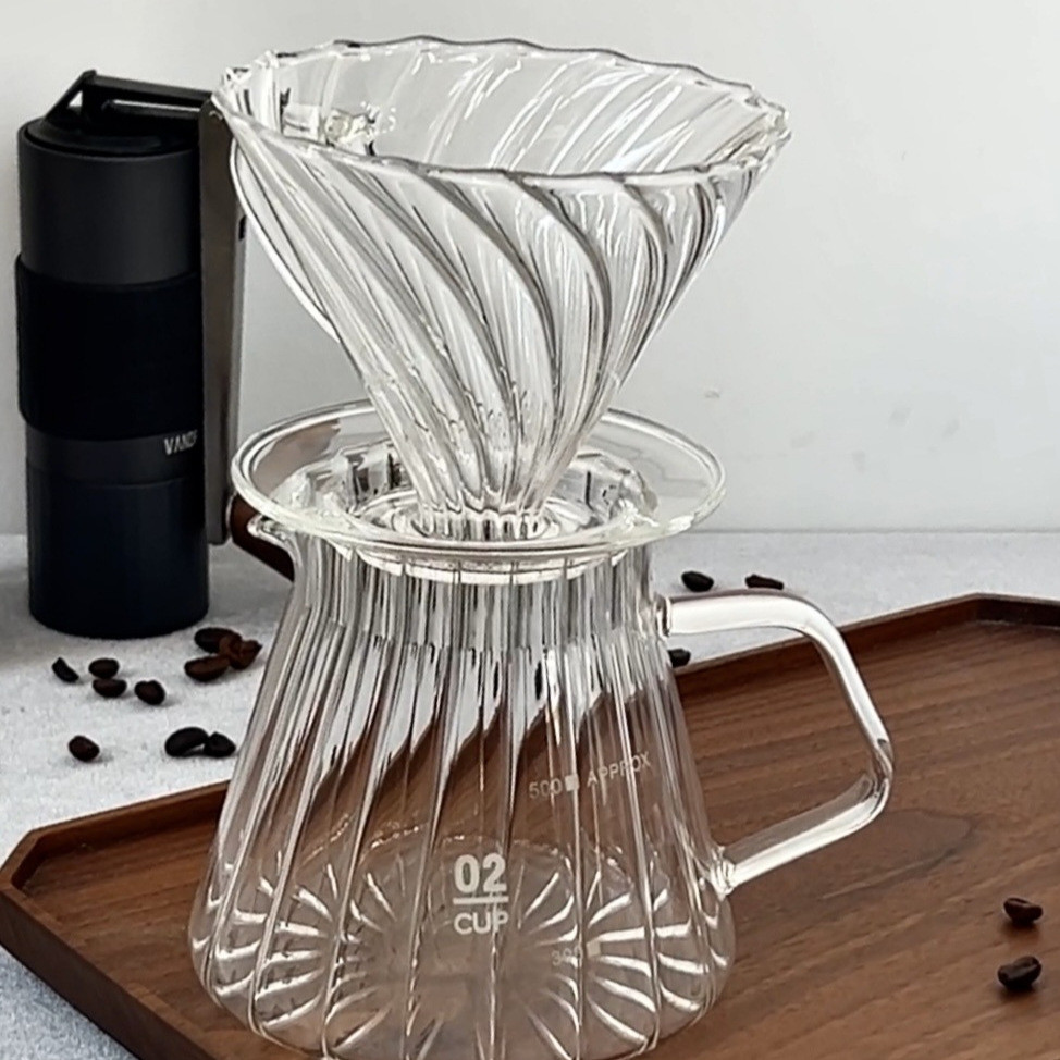 咖啡滤杯手冲滤纸滴漏式玻璃过滤器咖啡壶手冲器具套装便携