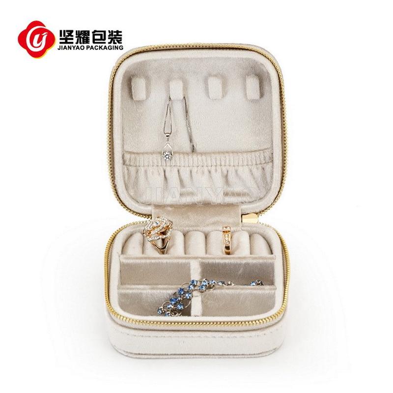 热销新品古典中式文艺刺绣方形首饰盒 拉链盒珠宝盒 首饰收纳盒