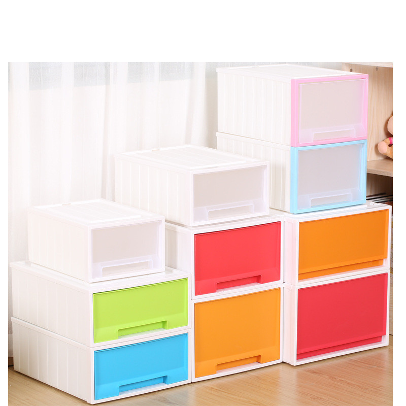 单层抽屉式收纳柜子宝储物柜儿童衣柜多层塑料收纳箱整理箱透新品