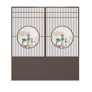 铁艺包间隔断墙茶室酒店饭店雅间卡座包厢屏风围栏新中式餐厅装饰