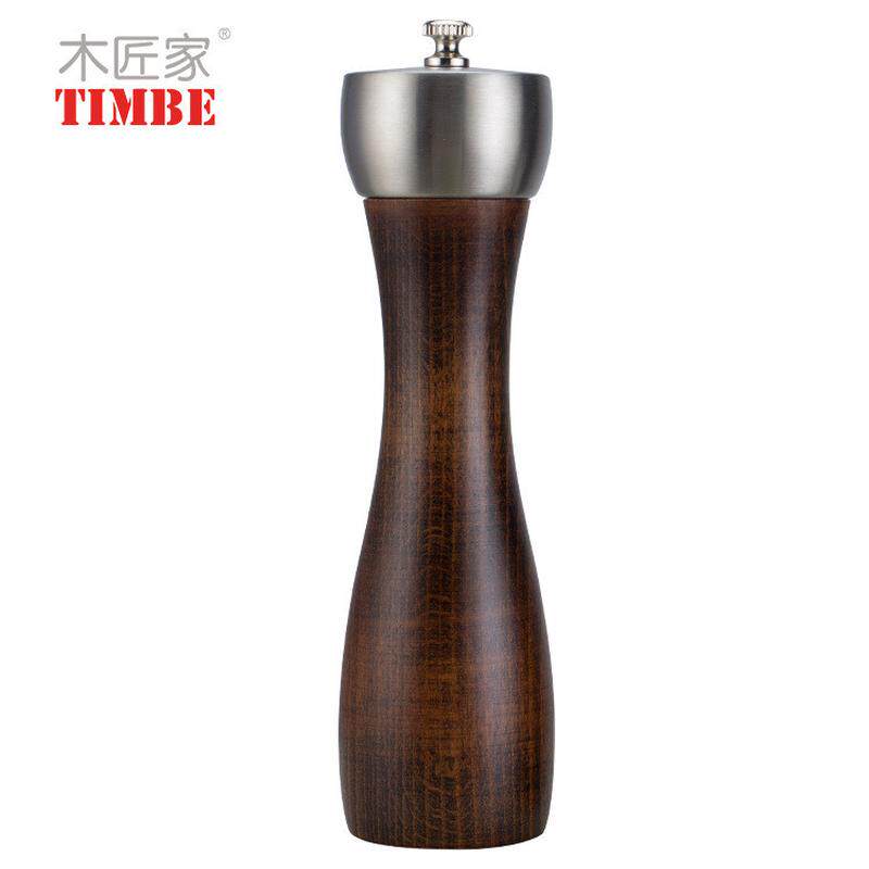 热销8寸胡椒研磨器榉木手磨胡椒粒花椒胡椒粉研磨器芝麻海盐多规