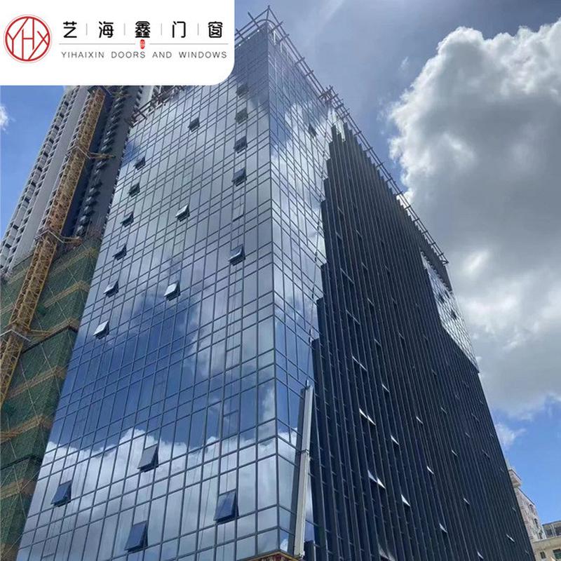 外贸出口玻璃幕墙隐框工程框无框点式铝合金框架玻璃幕墙明采购