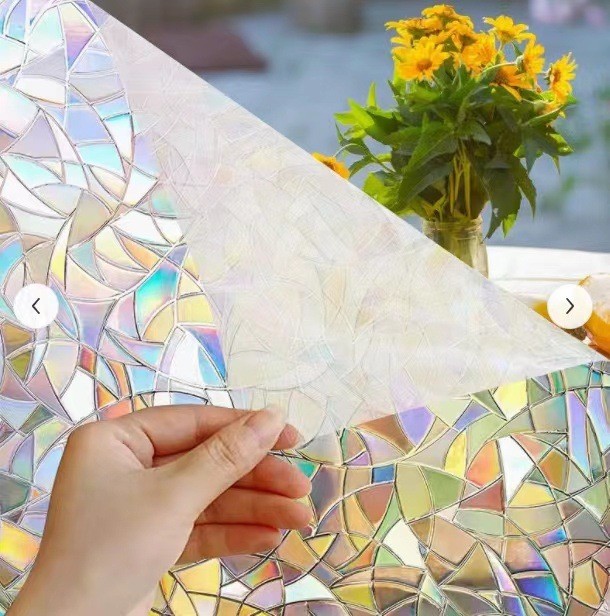 厂家批发静电免胶镭射贴膜卫生间客厅隔断磨砂纸透光不玻璃膜防隐