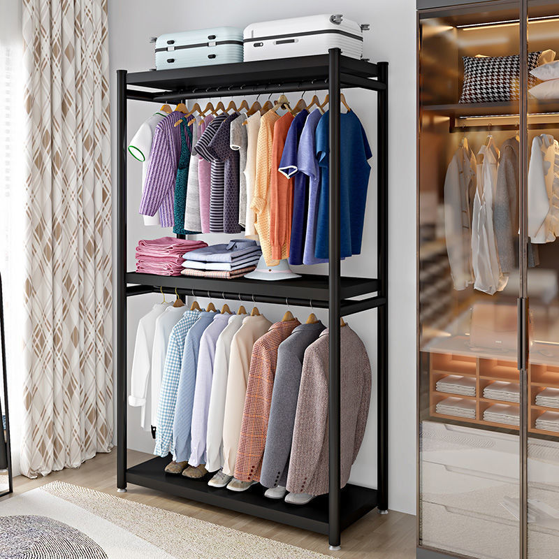 开放式衣柜家用衣帽架衣架落地立式挂衣架简易卧室收纳网红双层