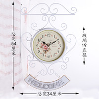 歐式仿古鐵藝鐘表家用創(chuàng)意個(gè)性雙面掛鐘客廳復(fù)古時(shí)鐘掛墻簡約掛表