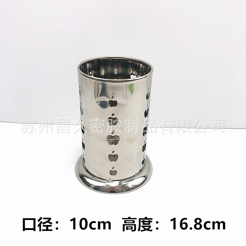 加厚不锈钢筷子筒筒吸管圆形沥水筒筷笼家用收纳筒饭店餐厅勺子筒