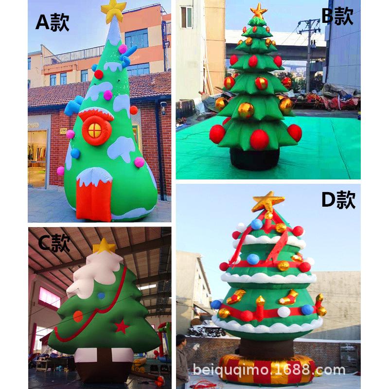 充气圣诞老人悬挂卡通人偶发光装饰圣诞节美陈雪人爬墙气模定制