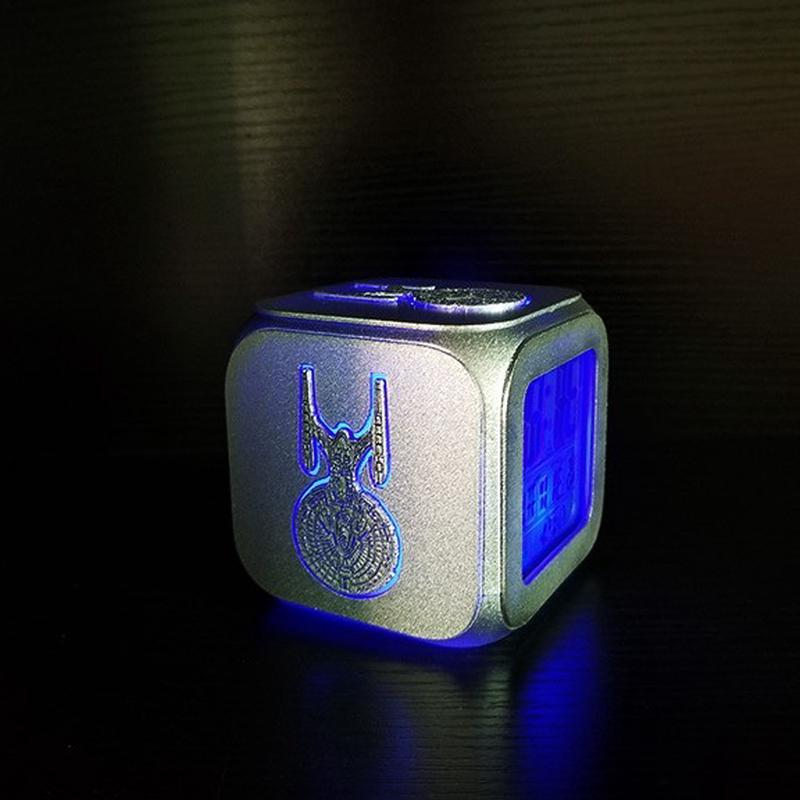 热销星际迷航创意立体号小闹钟千年隼ledled小夜灯电子钟