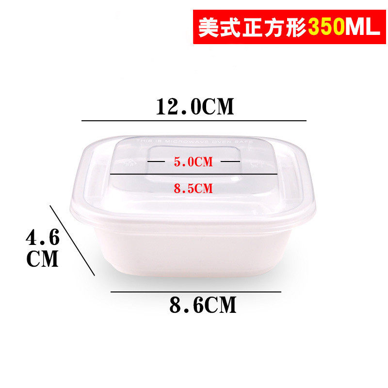 透明长方形200ml一次性餐盒打包盒快餐便当汤碗加厚食品级外卖饭