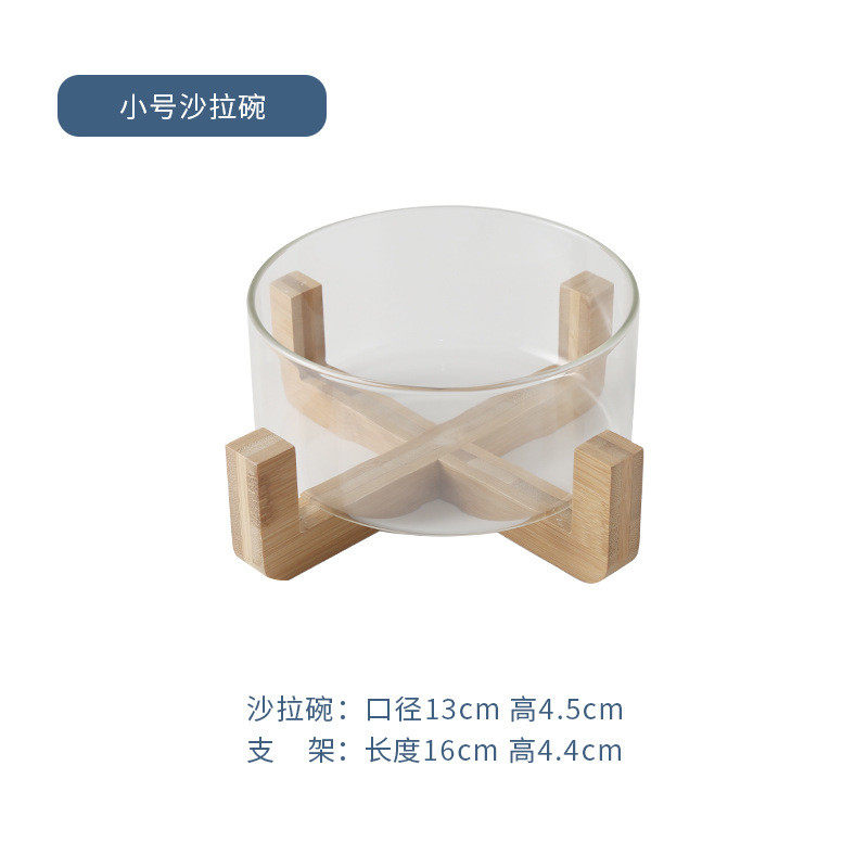 微波炉北欧风玻璃碗透明水果沙拉碗家用餐具创意耐热网红甜品碗