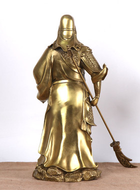 杨铜记铜立关公关公摆件站关公武财神横刀关公