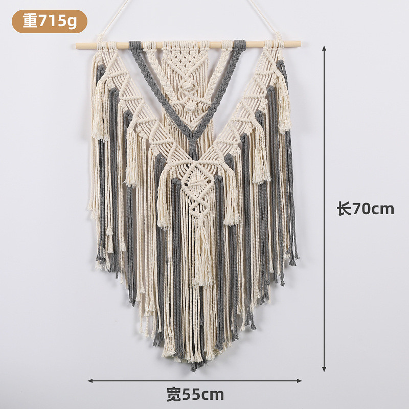 手工编织波西米亚风欧式挂毯流苏镂空壁挂家居艺术客厅装饰墙饰