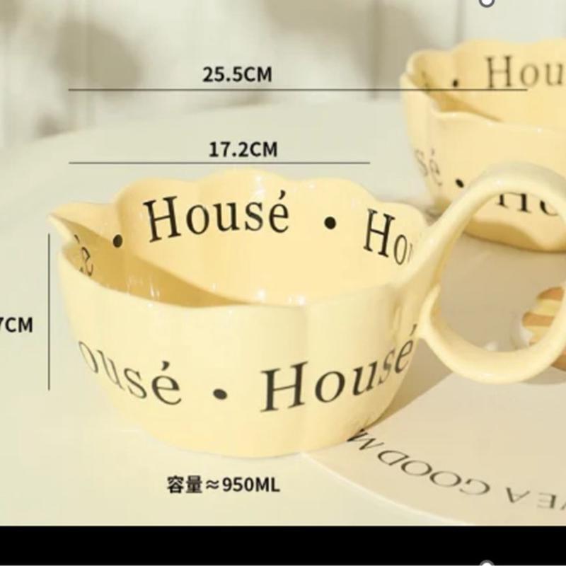 现货面碗ins风罗马法式英文创意高把手北欧高颜值欧式陶瓷泡面碗