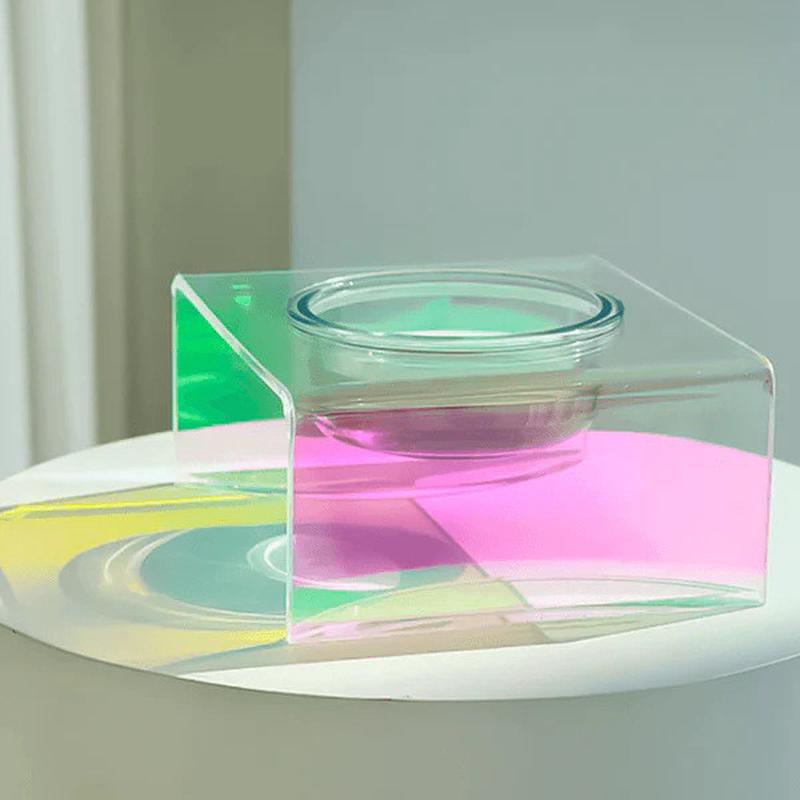 爆款炫彩亚克力宠物碗猫狗通用喂水猫防打翻单双宠物碗喂食器