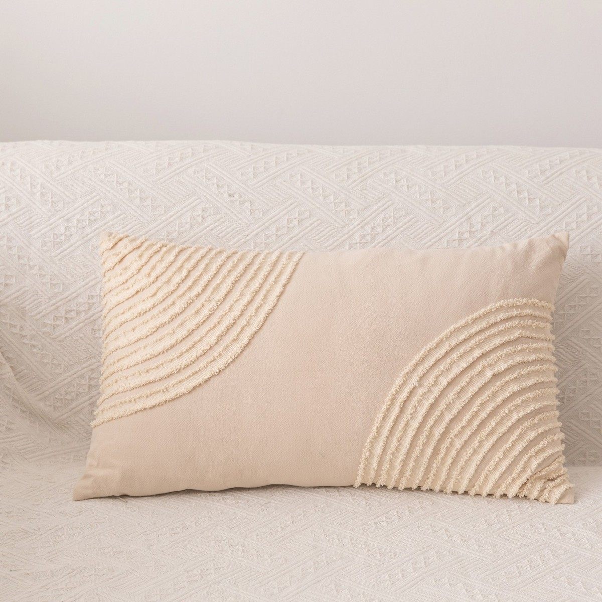 侘寂靠枕棉麻抱枕简约时尚素色长方形正方形风客厅沙发枕头含内芯