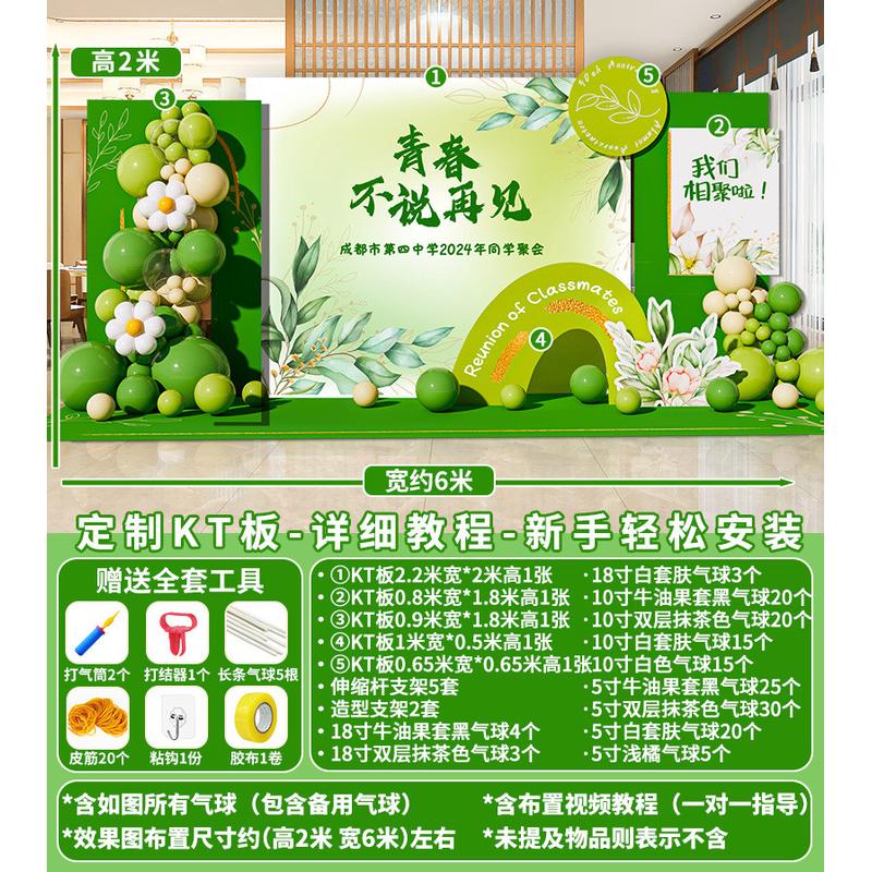 同学会墙场景布置签名聚会毕业30周年20氛围拍照气球装饰kt背景板