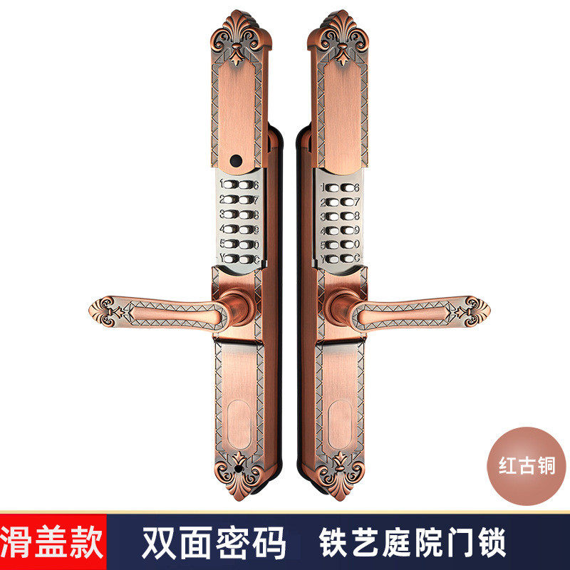 工厂直供机械密码门锁庭院门铁门栅栏门花园门密码锁