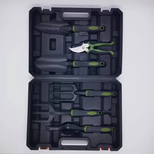 种花修枝剪家用五金工具铝合金箱吹塑铲子 印花园林工具箱套装