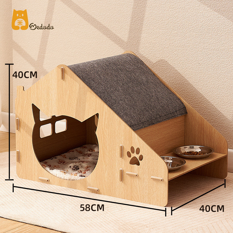 带四季通用猫窝可拆洗易装房子型保温产房室新款餐盘宠物猫别墅房