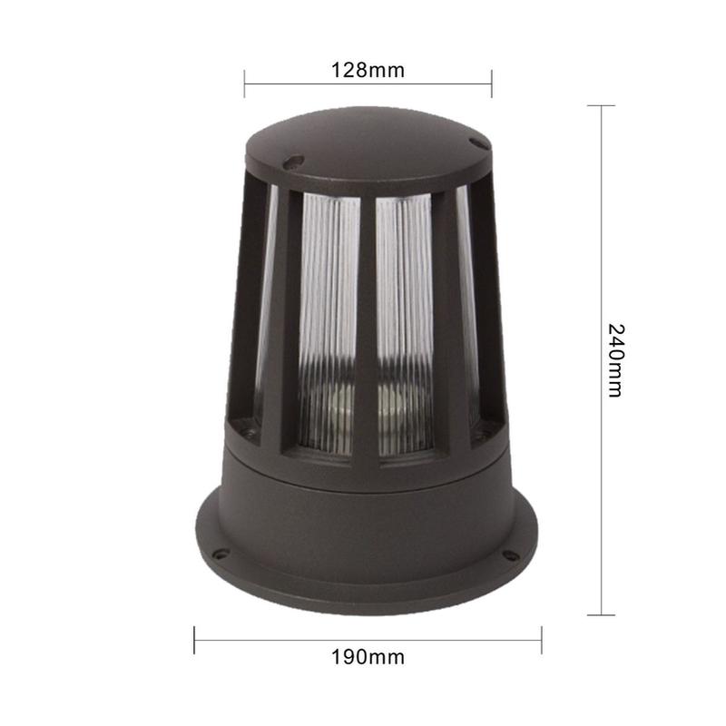 全铝简约围墙柱头灯花园别墅景观草坪灯防水防潮玻璃ledled庭院灯