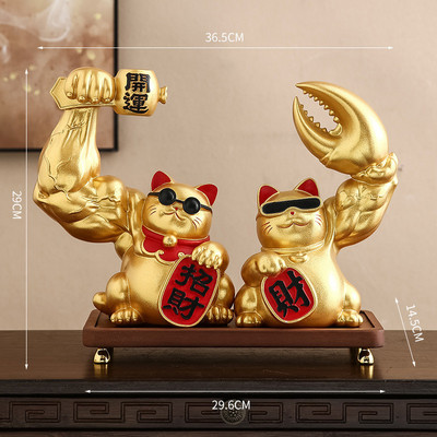 网红猫寓意好的客厅摆件家居装饰生意兴隆前台手中有钳钱开业