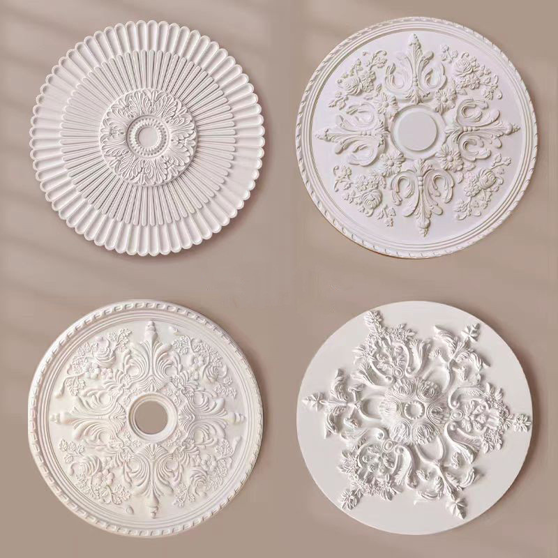 PU灯盘仿石膏欧式法式吊灯座灯池装饰材料现代雕花盘