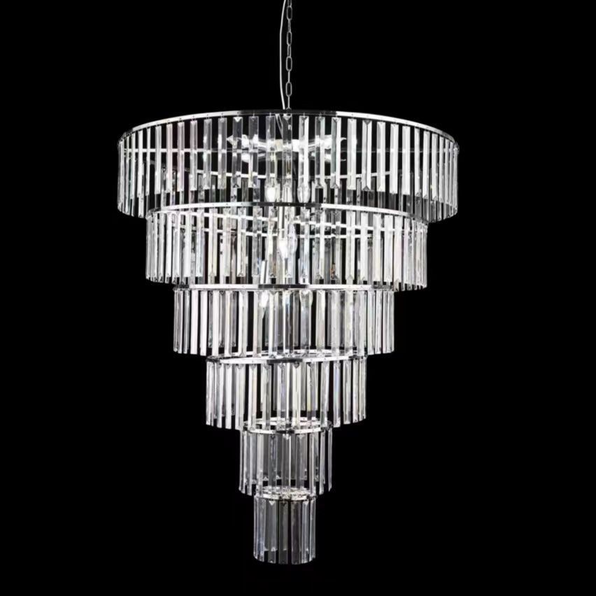 新款婚庆道具铁艺时尚水晶珠帘吊灯舞台酒店婚礼场地布置装饰灯具