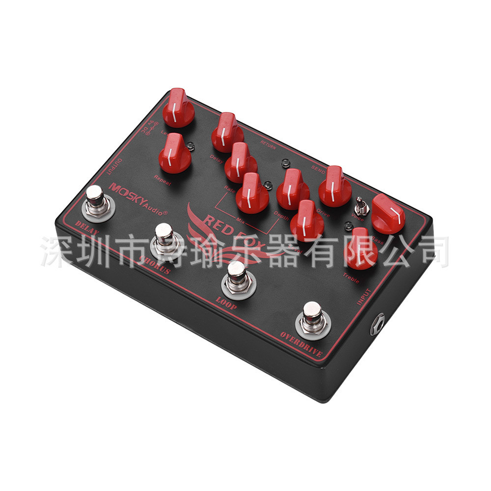 热销redfox吉他综合效果器4效果器合一厂家批发