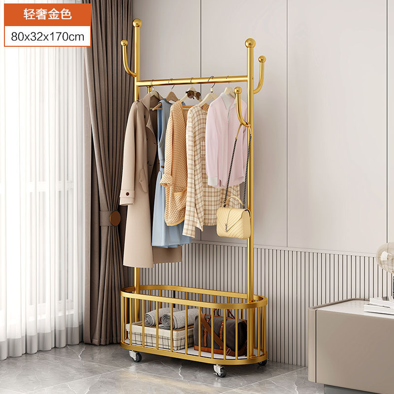衣帽架落地卧室挂衣架可移动网红置物架衣服轻奢家用室内晾衣架子