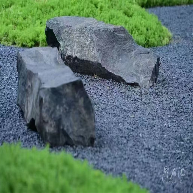 黑山石景观石生产大型园林假山石天然造景观赏庭院石置假山石