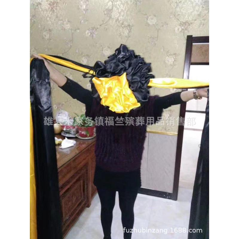 福竺用品殡葬厂家批发大黑花灵车花手工布花车头花